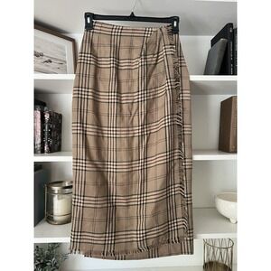 Liz Claiborne Beige and Black Checkered Pencil Skirt